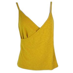 Madewell Strappy Cross Front Top Gold Cotton? S? 15" pit to pit (B10-90)